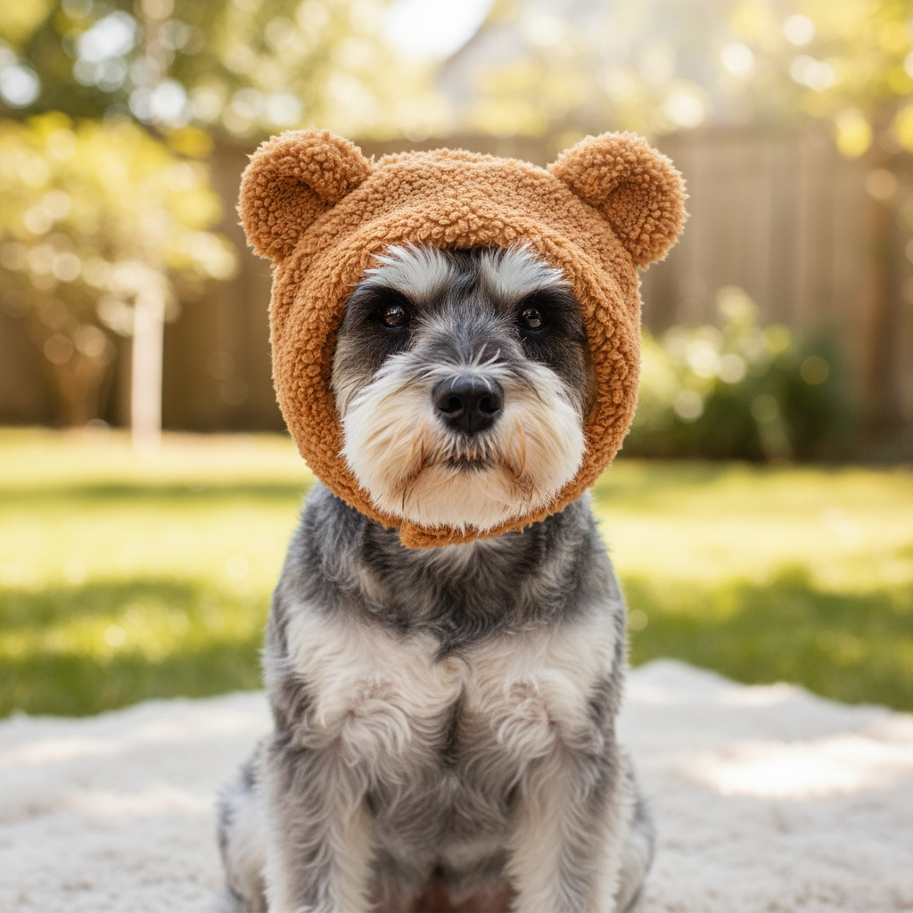 Adorable Pet Teddy Bear Warm Hat - Soft Plush Winter Headwear for Dogs & Cats