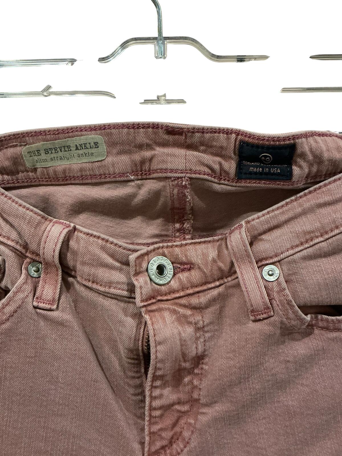 AG Adriano Goldschmied Pink Cotton Tencel Skinny Jeans Size 27R