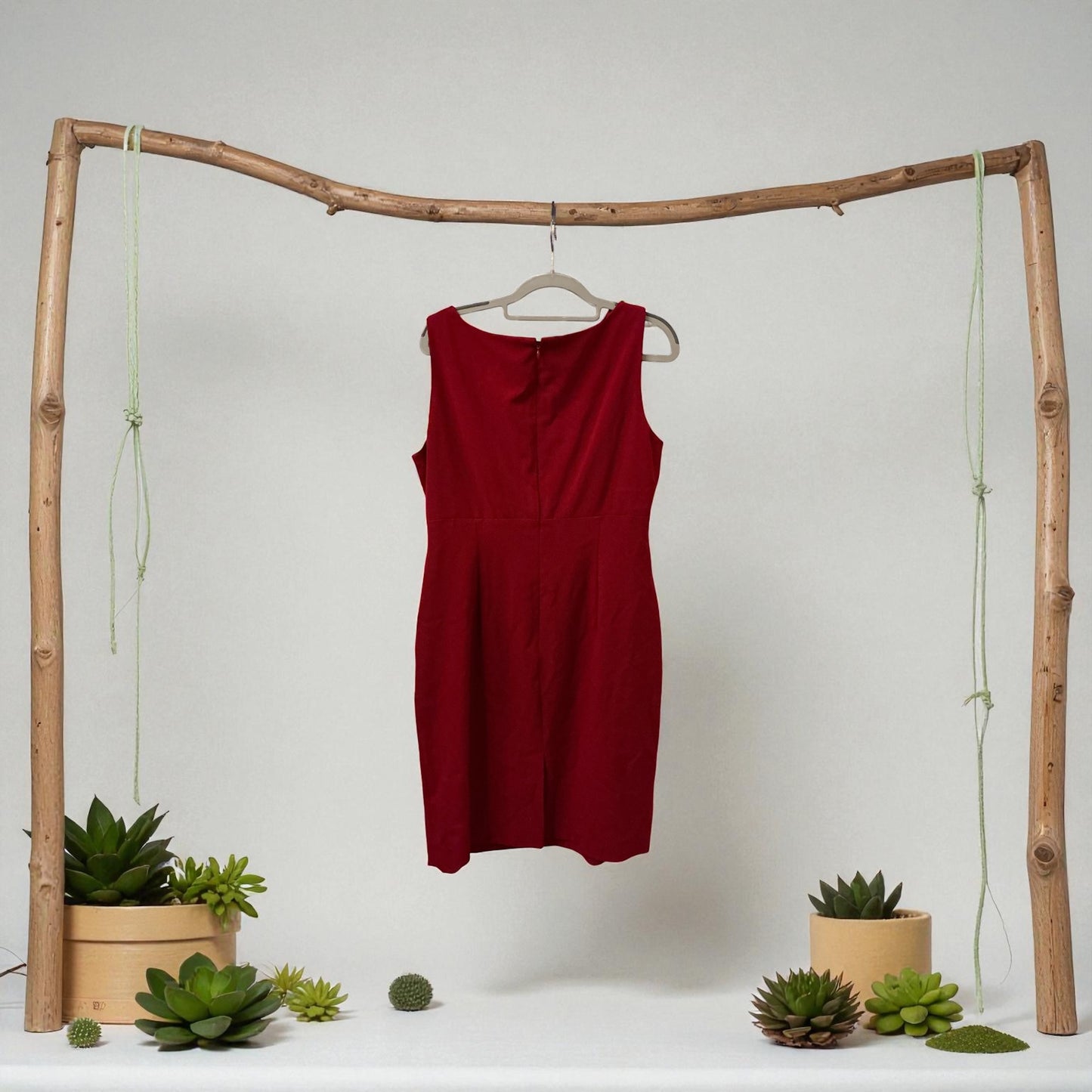 Vintage Jones Wear Red Sheath Dress Size 14 | Classic Career or Cocktail Dress | Made in Philippines