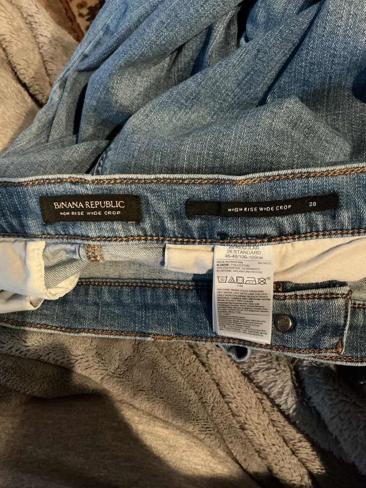 Banana Republic High Rise Wide Crop Jeans Size 28