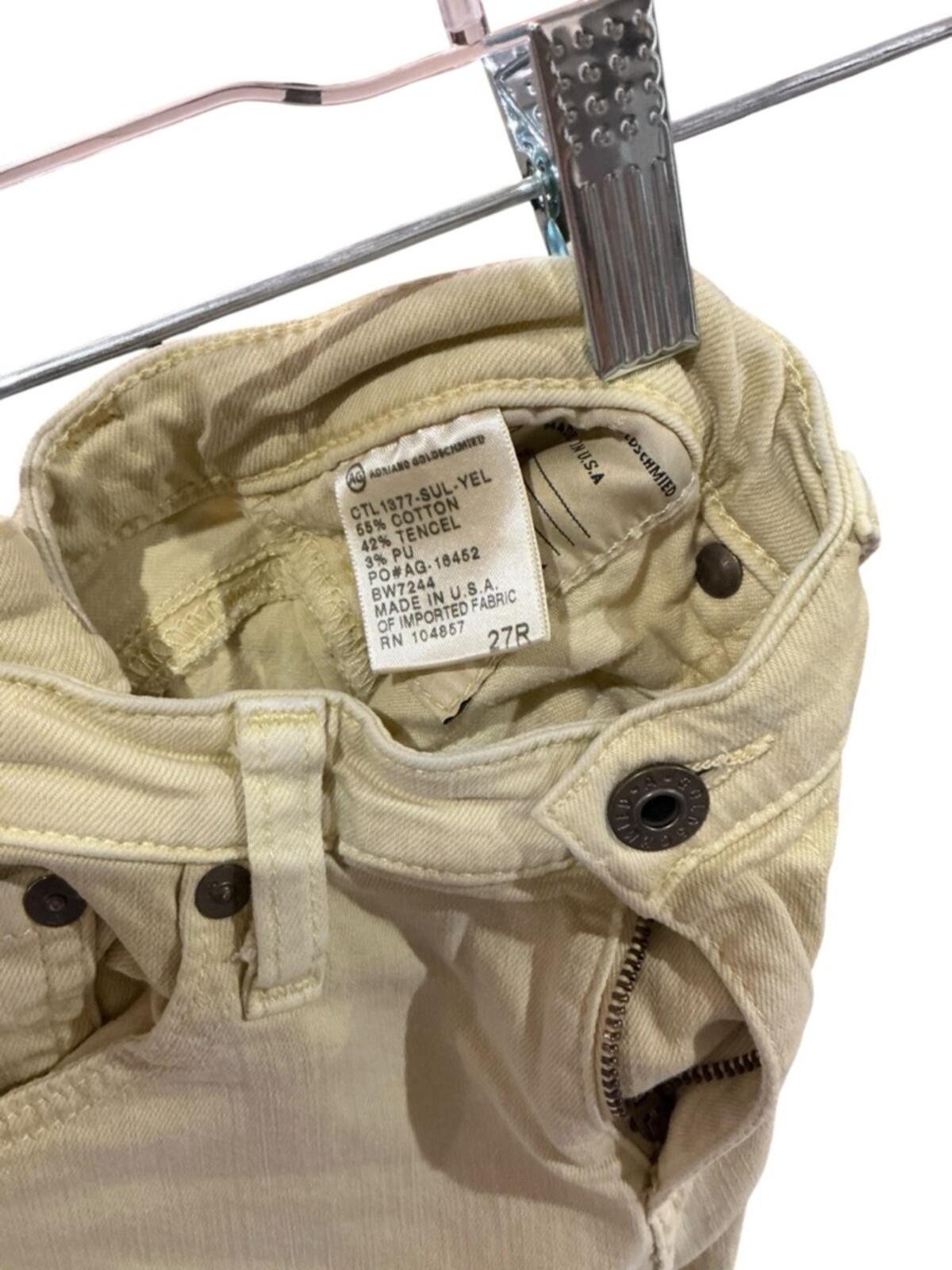 Adriano Goldschmied Slim Skinny Jeans in Pale Yellow