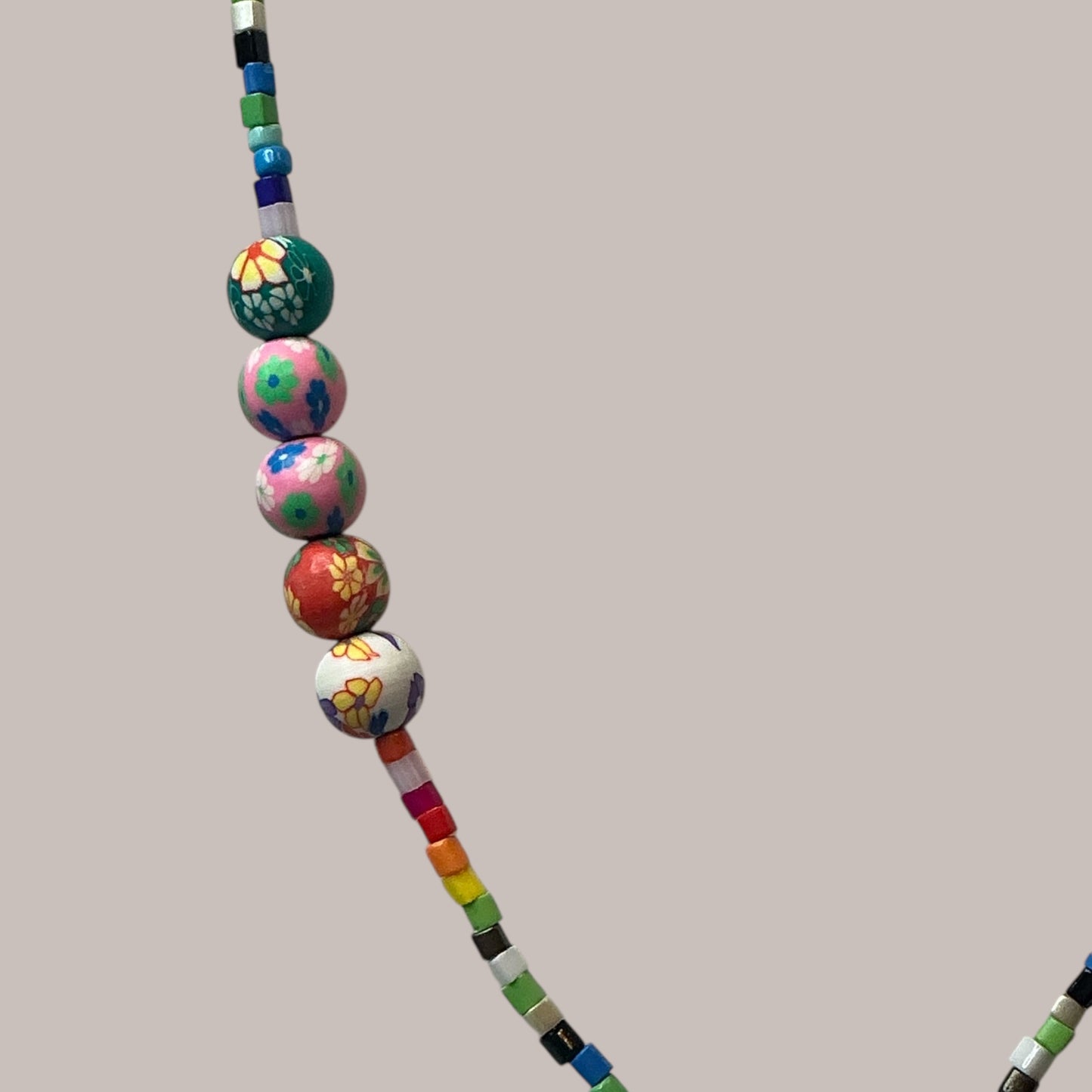 Vibrant Rainbow Beaded Necklace with Silver-Tone Charm - Colorful Seed Bead Necklace for Women & Girls - Fashion Jewelry Gift