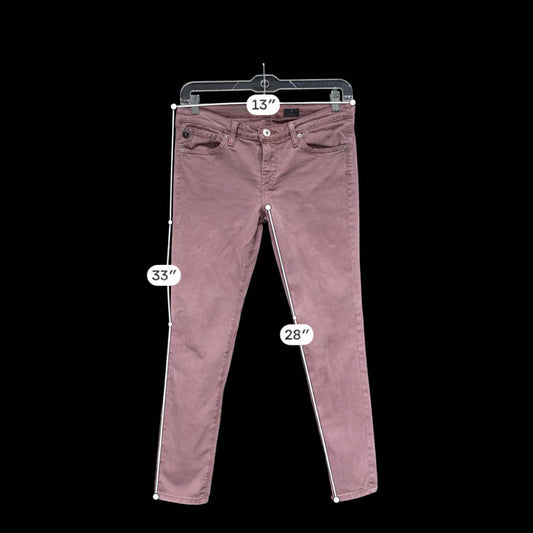 AG Adriano Goldschmied Pink Cotton Tencel Skinny Jeans Size 27R