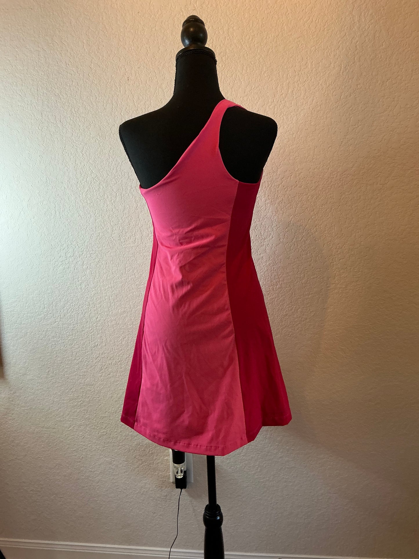 Outdoor Voices One-Shoulder Exercise Dress – Hot Pink – Size M