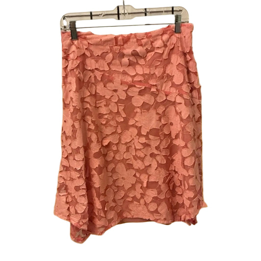 Donna Rae New York Asymmetrical Floral Skirt in Coral