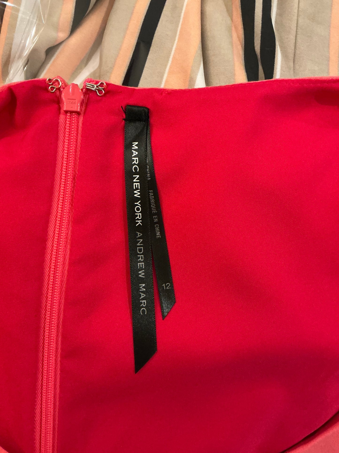 Marc New York Coral Fit-and-Flare Dress – Size 12
