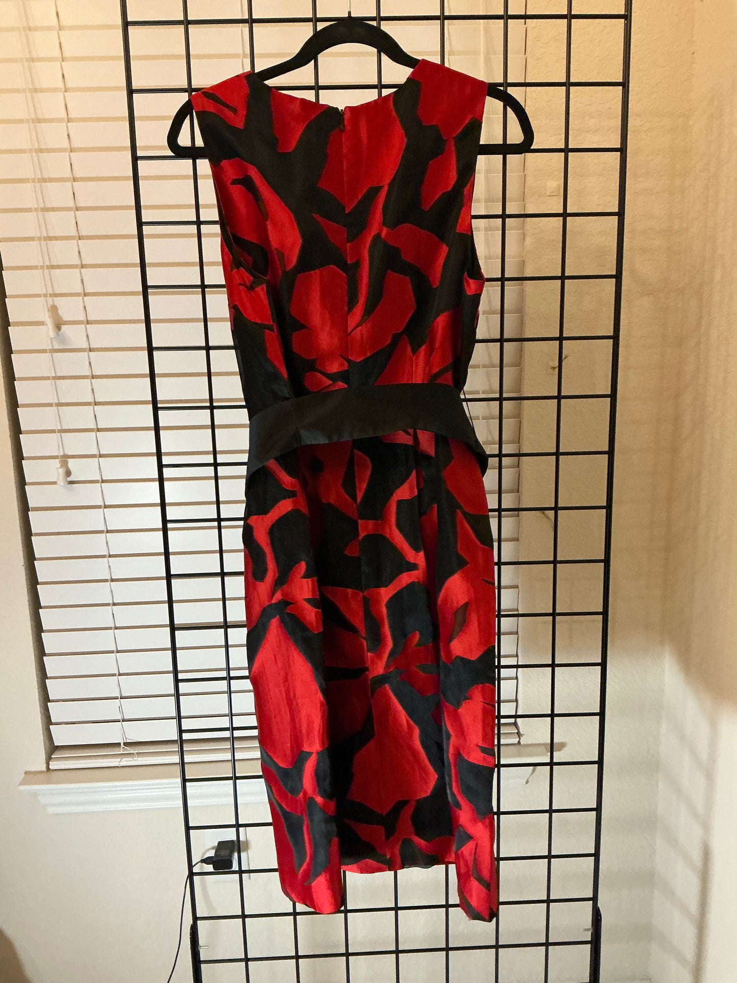 Per Se by Carlisle Red & Black Silk-Blend Cocktail Dress – Size 12