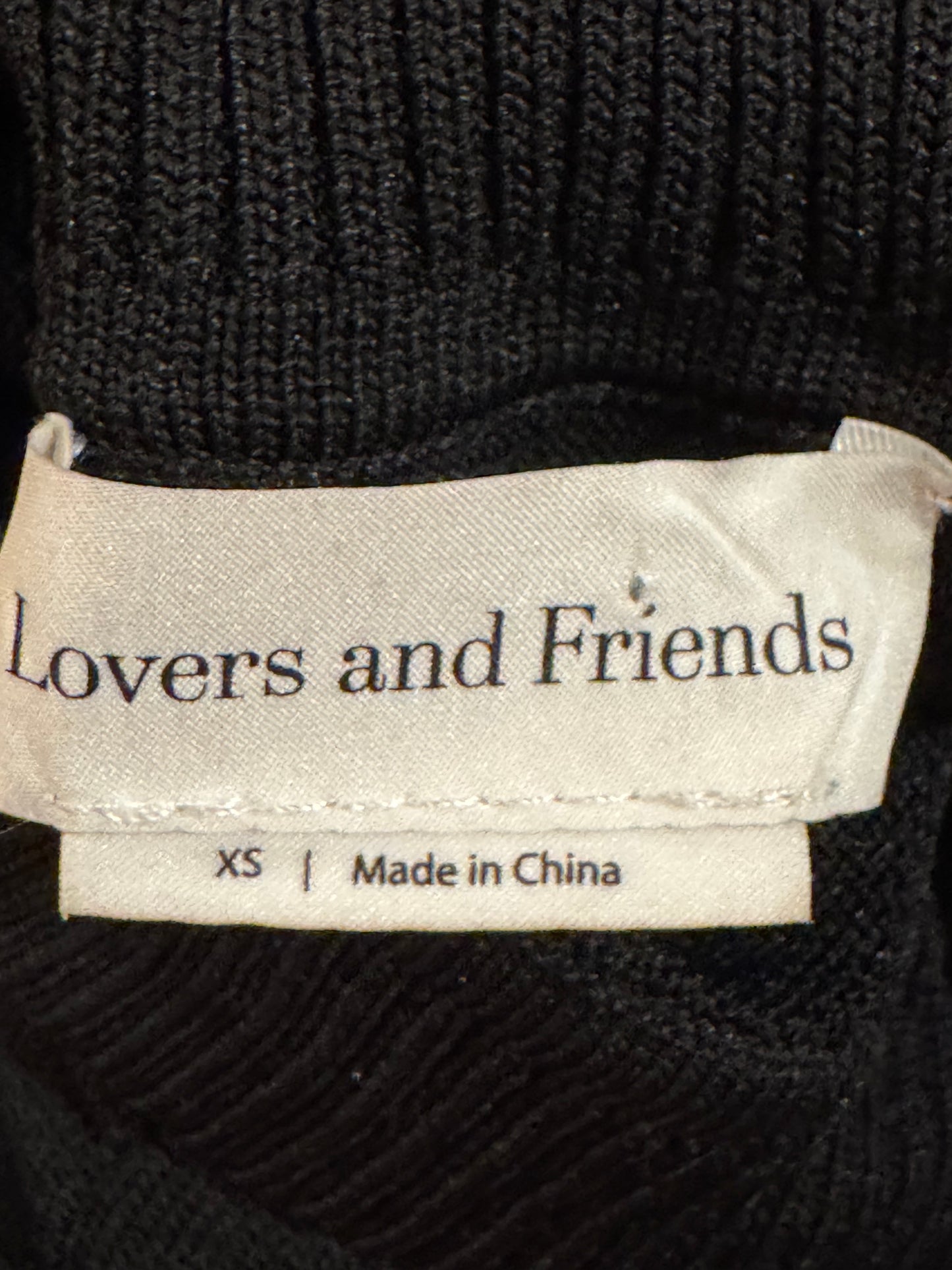 Lovers + Friends Black Ruched Sweater Mini Dress – Size XS