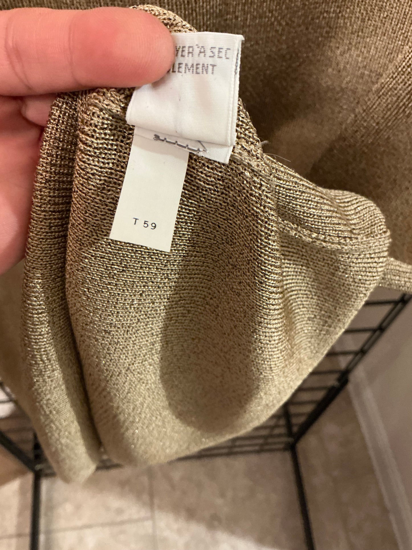 Vintage Liz Claiborne Metallic Taupe Knit Sweater Dress – Long Sleeve