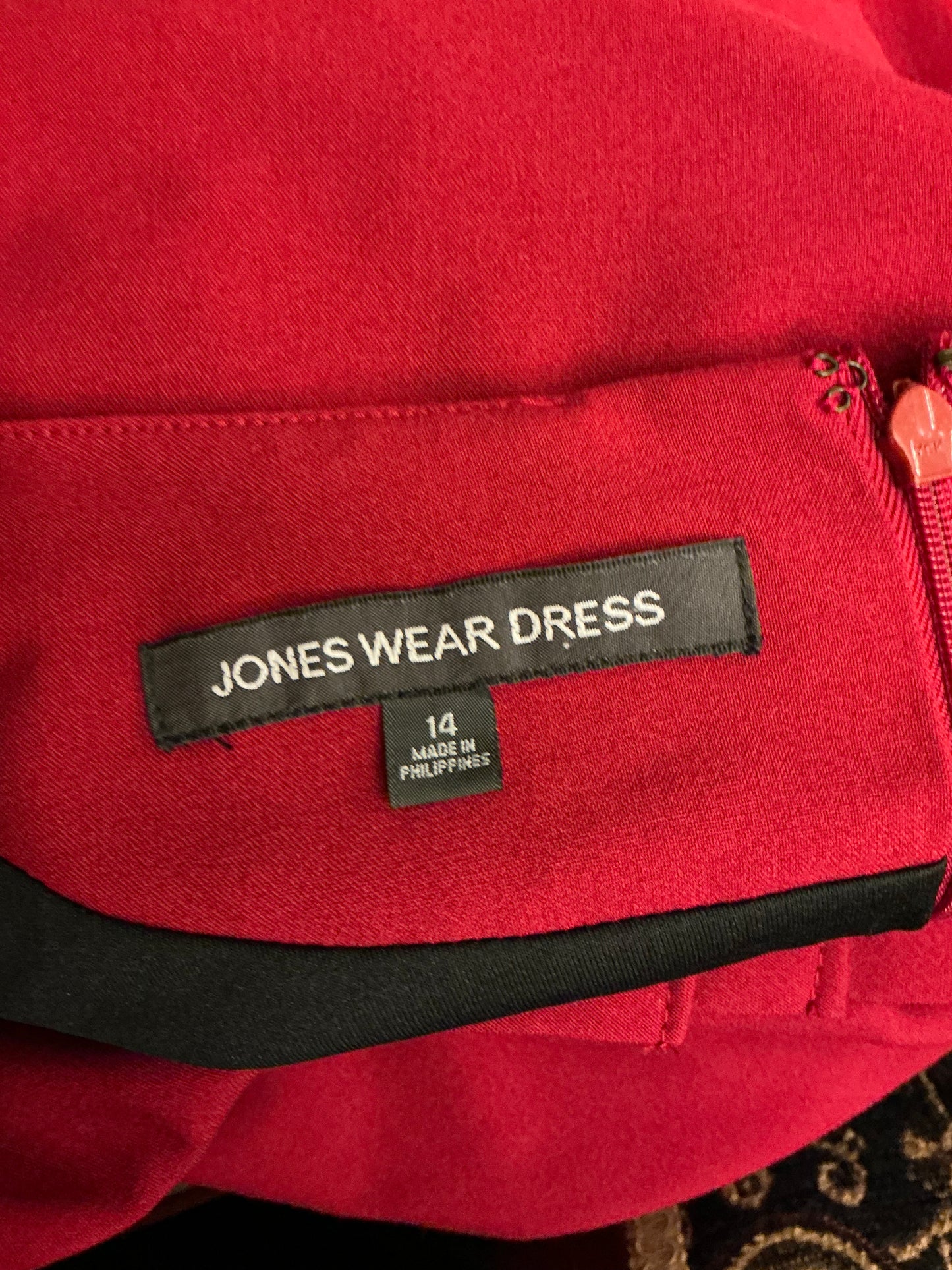 Vintage Jones Wear Red Sheath Dress Size 14 | Classic Career or Cocktail Dress | Made in Philippines