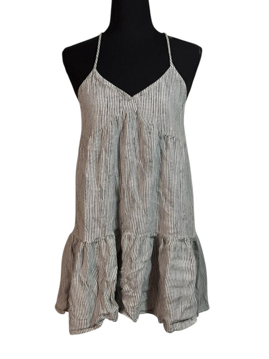AERIE Lightweight Striped Summer Dress with Ruffle Hem