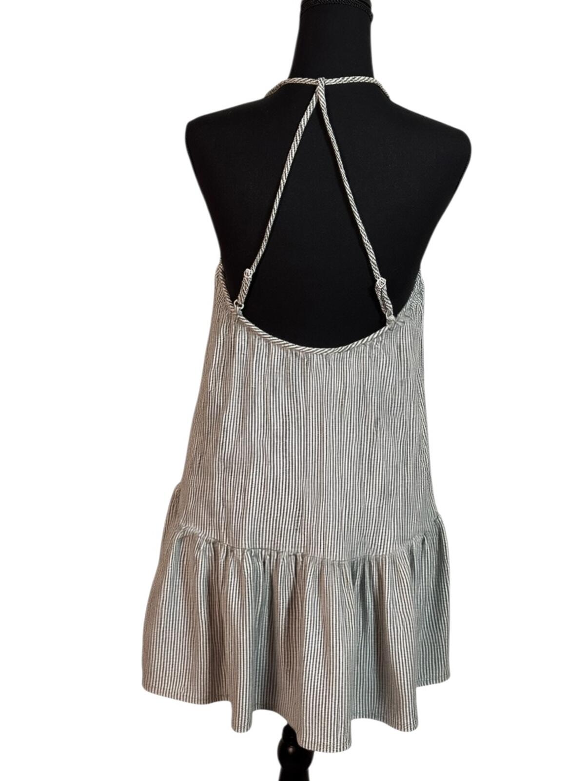 AERIE Lightweight Striped Summer Dress with Ruffle Hem