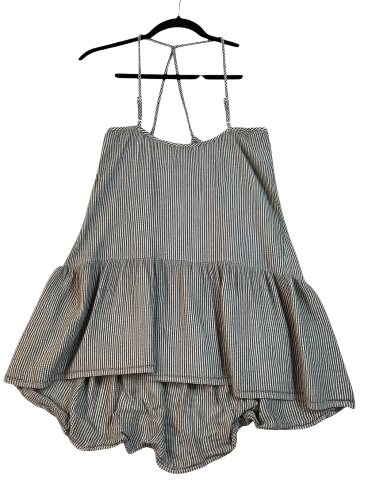 AERIE Lightweight Striped Summer Dress with Ruffle Hem