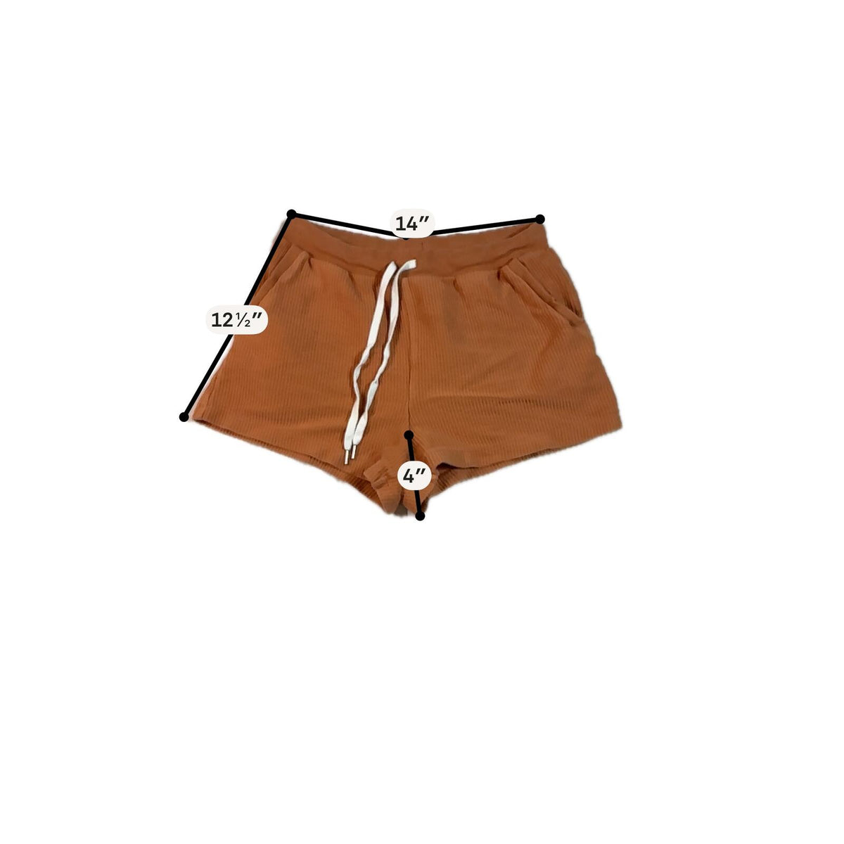 Aerie Brown Ribbed Knit Lounge Shorts with Drawstring Waist