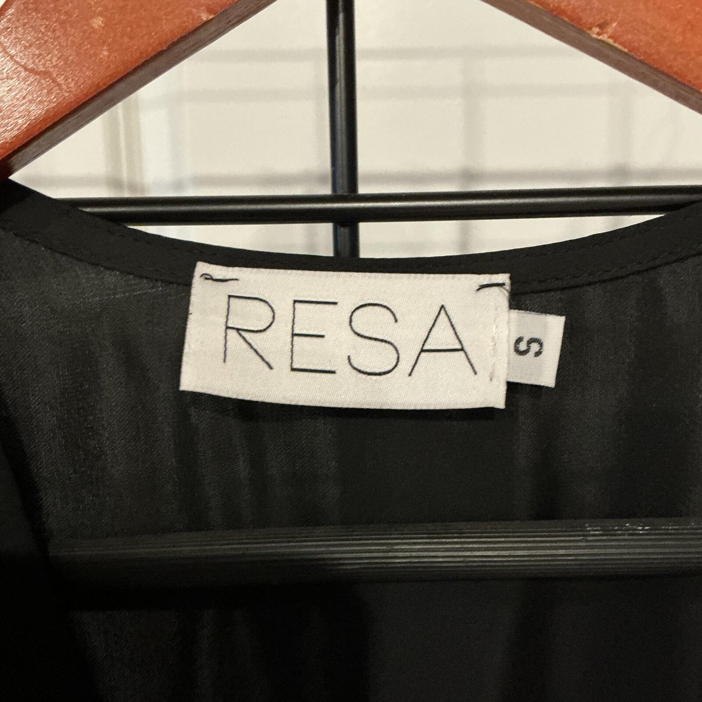 RESA Black Long Sleeve Smocked Waist Maxi Dress Size S
