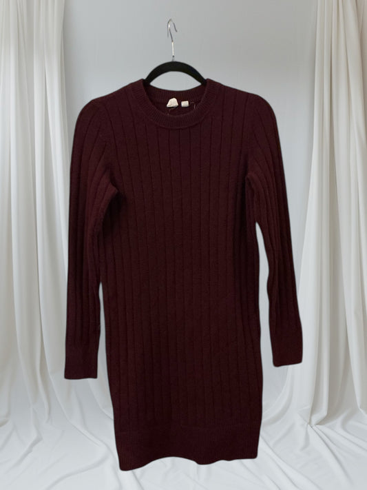 GAP Ribbed Knit Sweater Dress – Burgundy Maroon – Size XS
