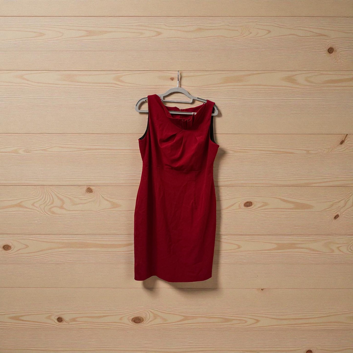 Vintage Jones Wear Red Sheath Dress Size 14 | Classic Career or Cocktail Dress | Made in Philippines