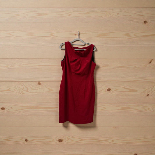Vintage Jones Wear Red Sheath Dress Size 14 | Classic Career or Cocktail Dress | Made in Philippines
