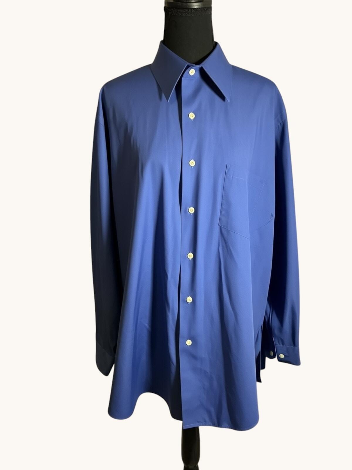 Van Heusen Men's Classic Blue Button-Up Dress Shirt