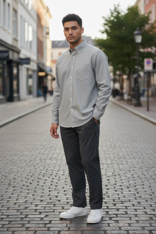 Gap Gray Long Sleeve Button-Down Shirt