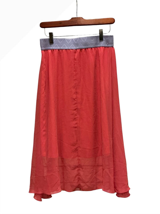 LuLaRoe Coral Polyester Skirt with Gray Waistband Size Small
