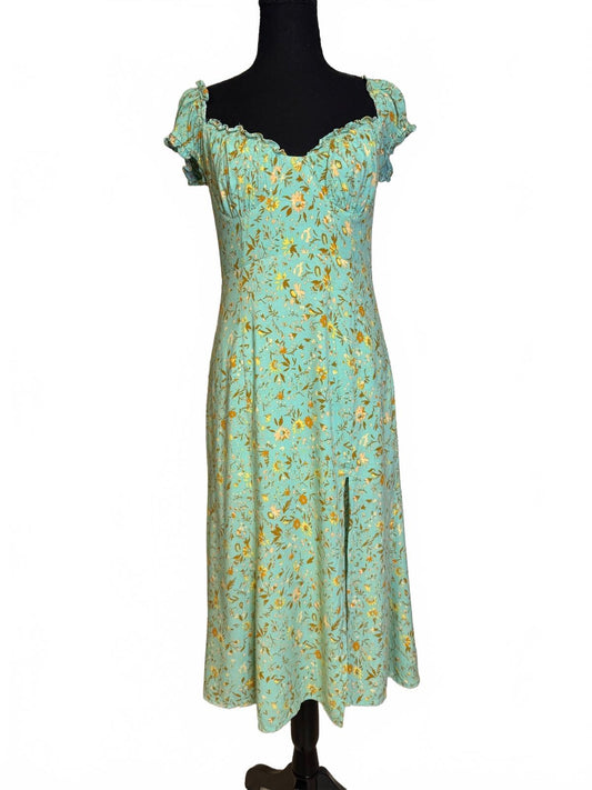 Hello Molly Floral Maxi Dress Cottagecore Puff Sleeve Rayon
