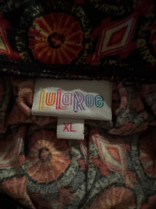 LuLaRoe Floral Patterned Skirt XL Polyester Spandex