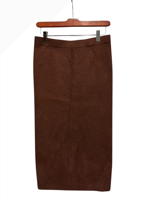 House of Harlow 1960 Brown Ribbed Knit Pencil Skirt Size M