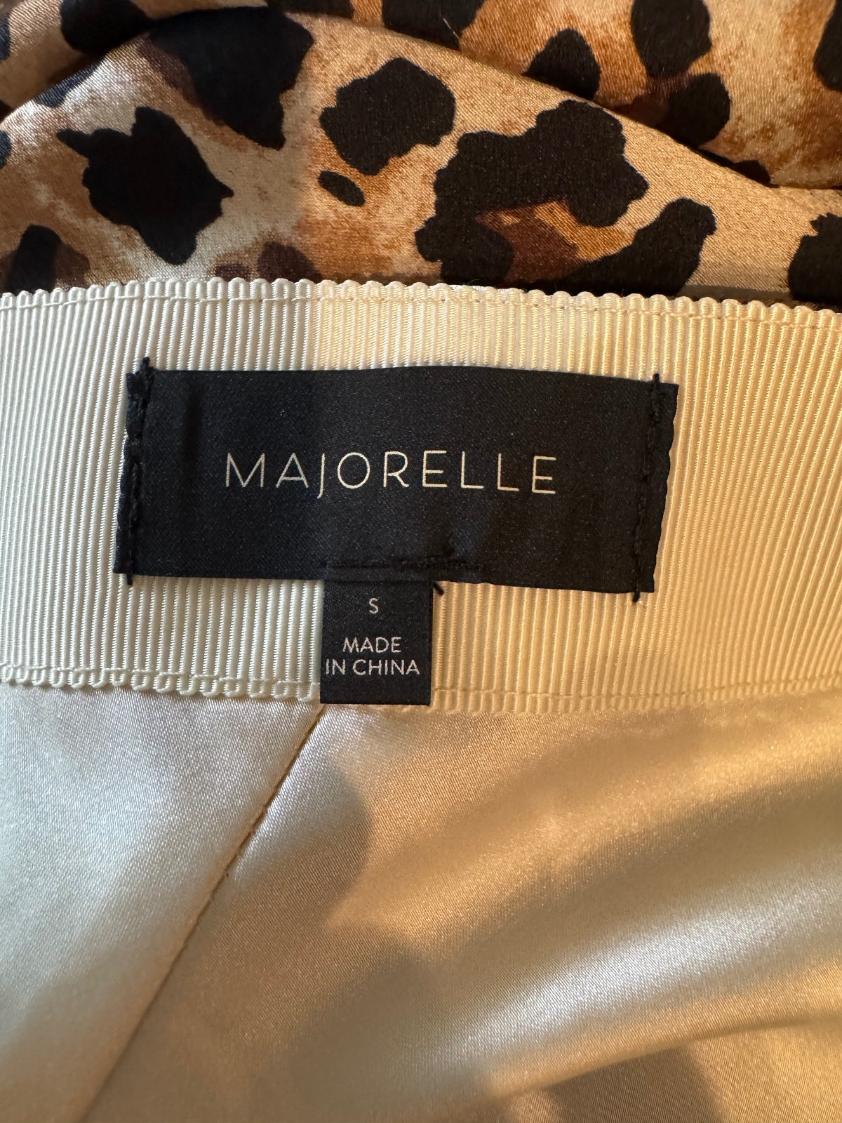 Revolve Majorelle Kara Skirt Leopard Print Lined Zip Size S