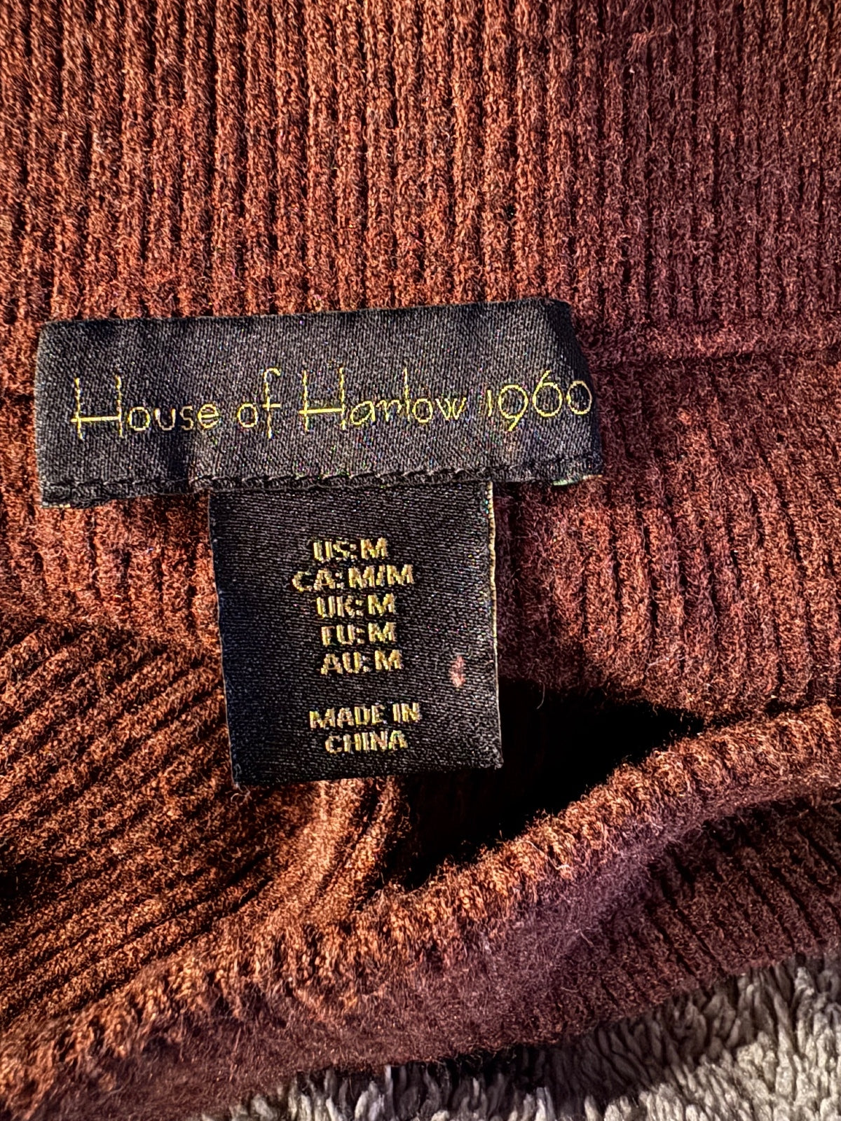 House of Harlow 1960 Brown Ribbed Knit Pencil Skirt Size M