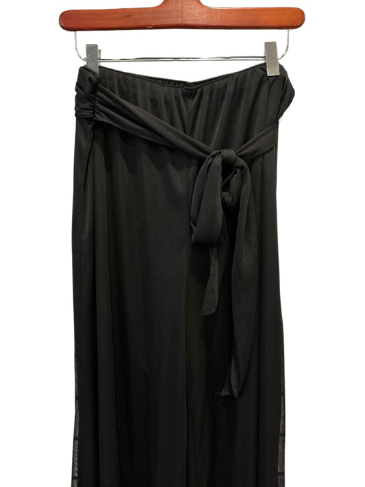 Alex Evenings Black Strapless Evening Dress with Waist Tie,