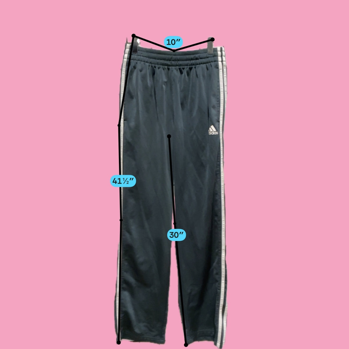 Adidas Black Track Pants with White Side Stripes