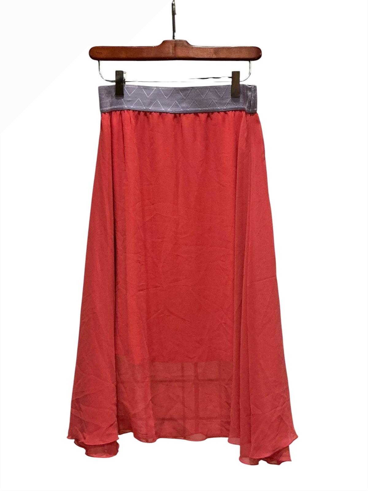 LuLaRoe Coral Polyester Skirt with Gray Waistband Size Small
