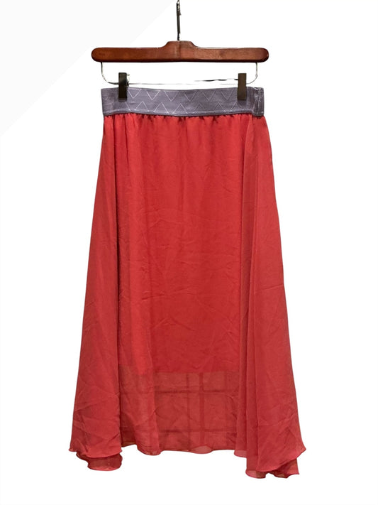 LuLaRoe Coral Polyester Skirt with Gray Waistband Size Small