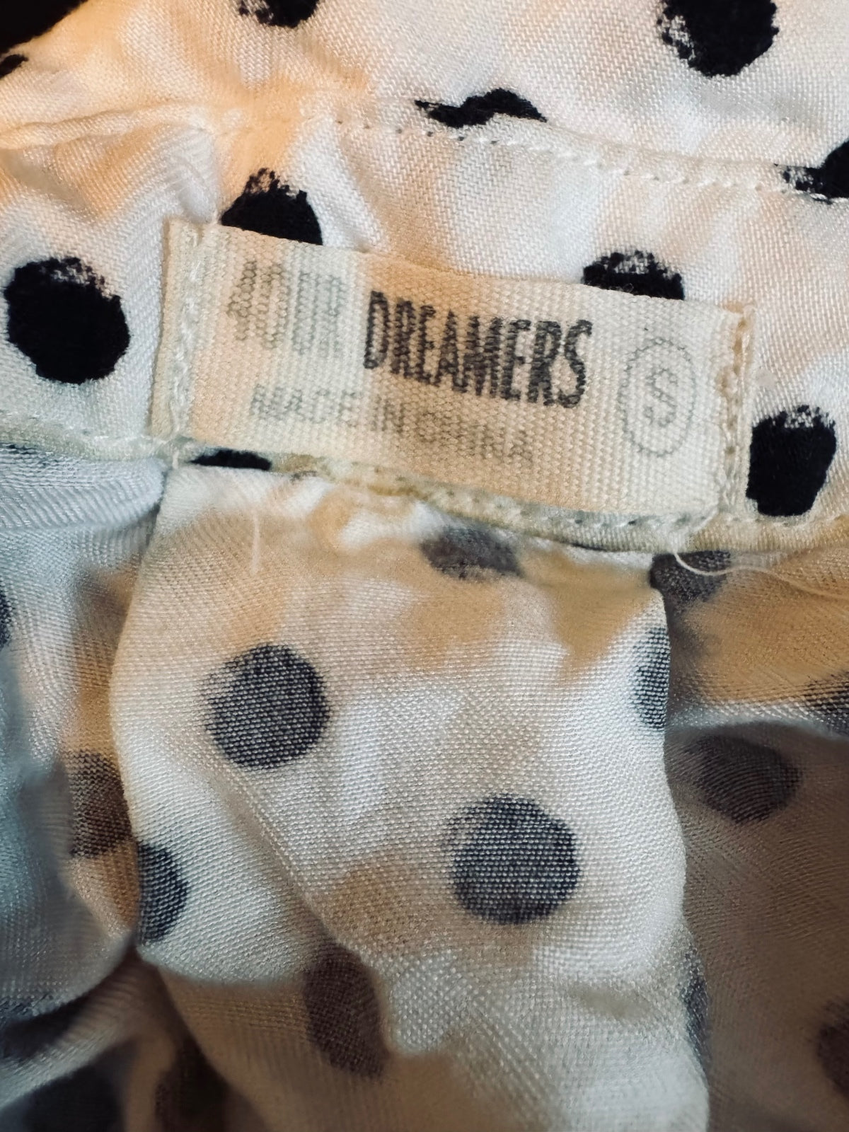 4OUR DREAMERS Women's Polka Dot Long Sleeve Shirt, Size Small