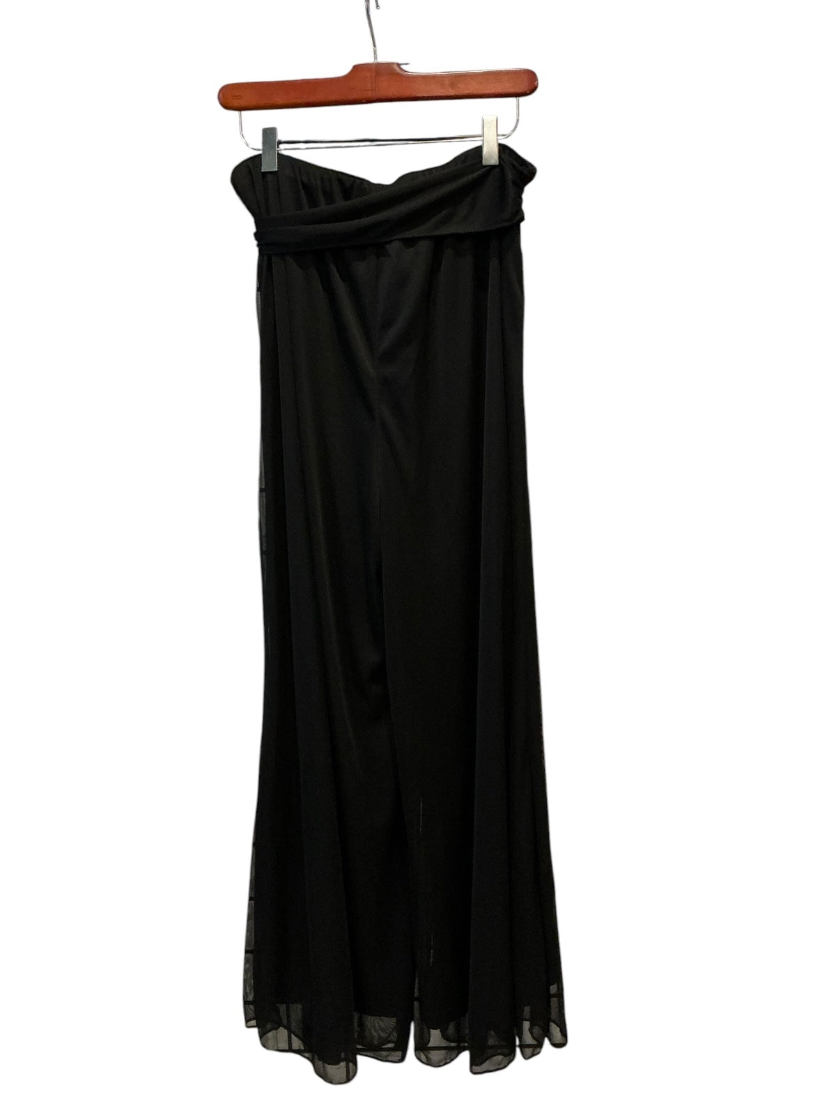 Alex Evenings Black Strapless Evening Dress with Waist Tie,