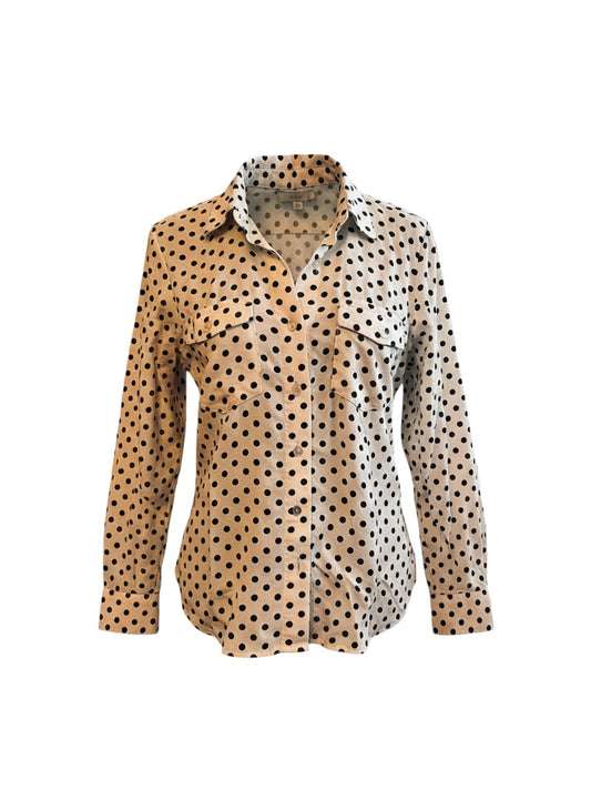 4OUR DREAMERS Women's Polka Dot Long Sleeve Shirt, Size Small