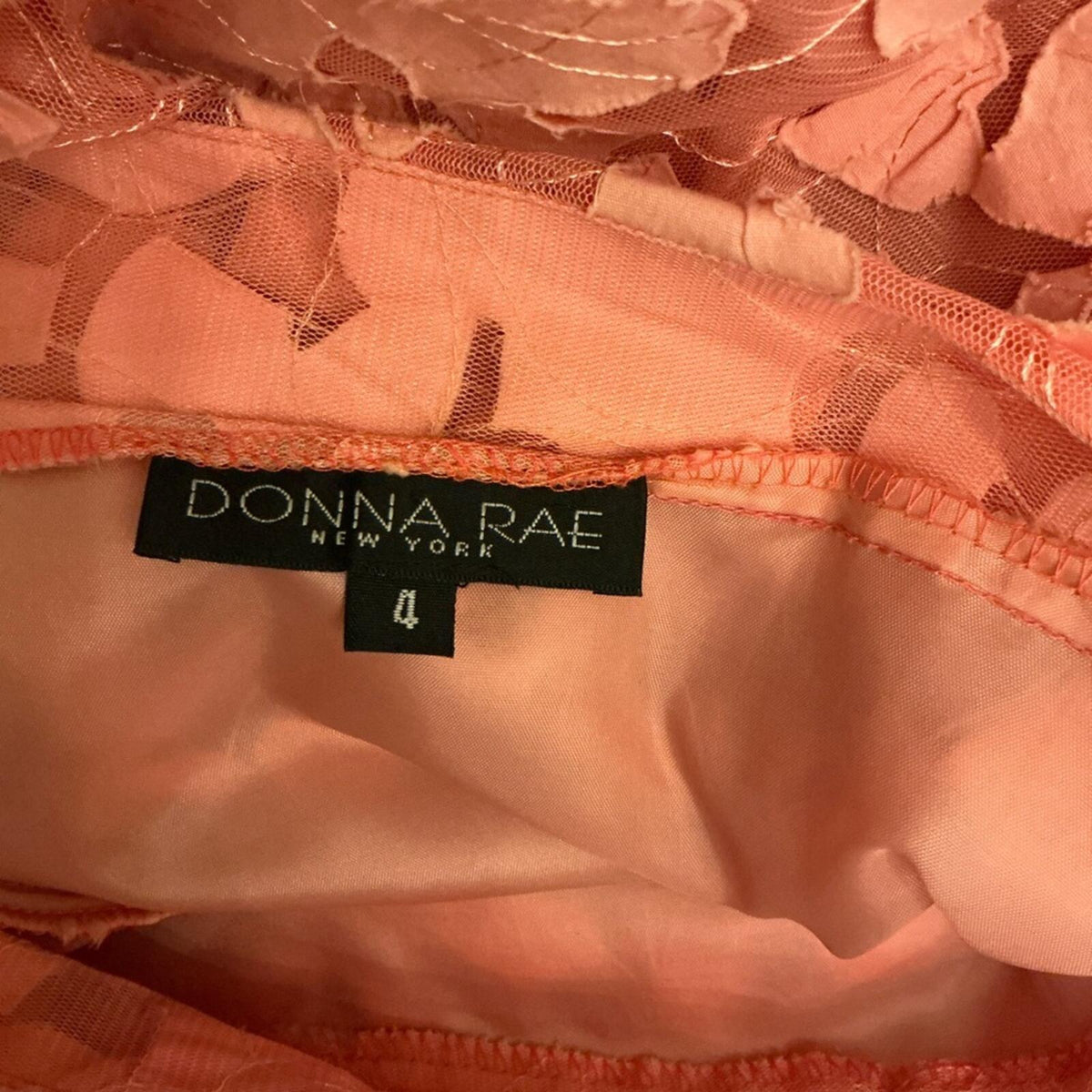 Donna Rae New York Asymmetrical Floral Skirt in Coral