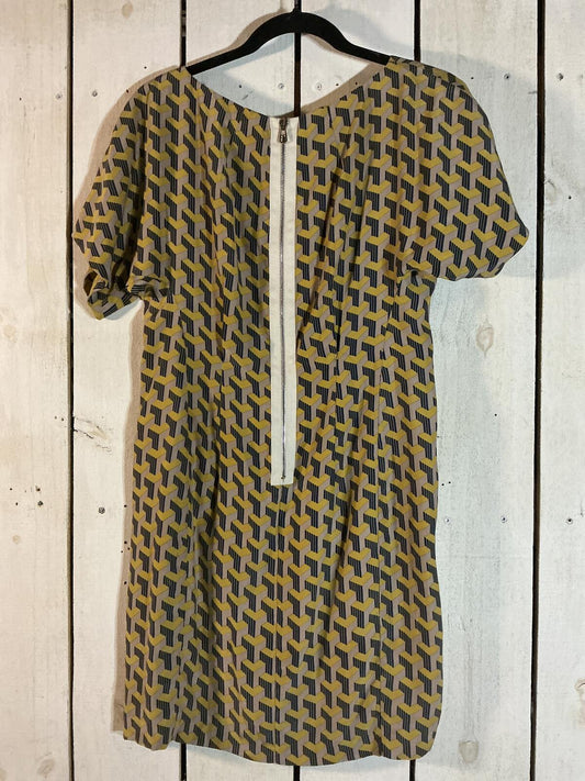 Rag and Bone Geometric Pattern Short Sleeve Dress with Back Zipper